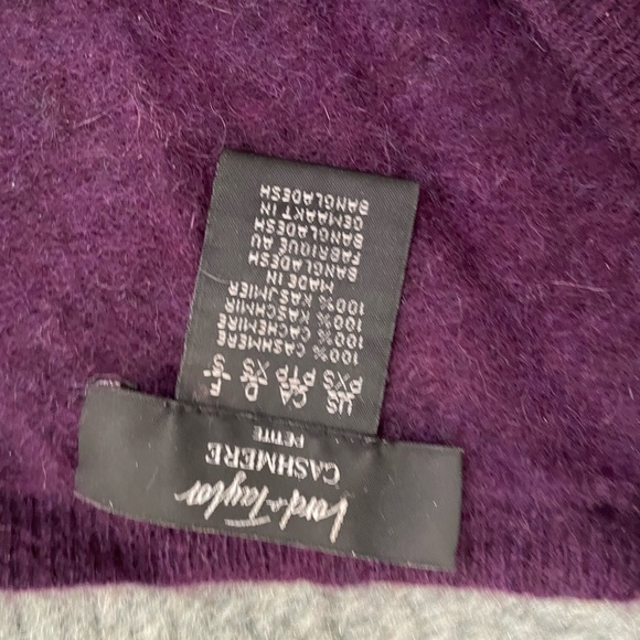 Lord and Taylor 100% cashmere eggplant colour sweater - Picture 3 of 5